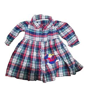 Becki Vintage Plaid Kids Dress with Embroidered Size 3T